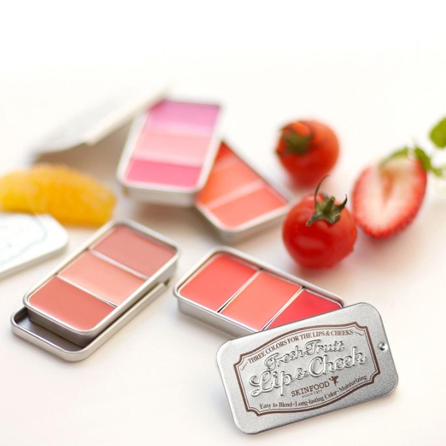 Skinfood Fresh Fruit Lip & Cheek Trio 04 (Fig) Shop and Shop
