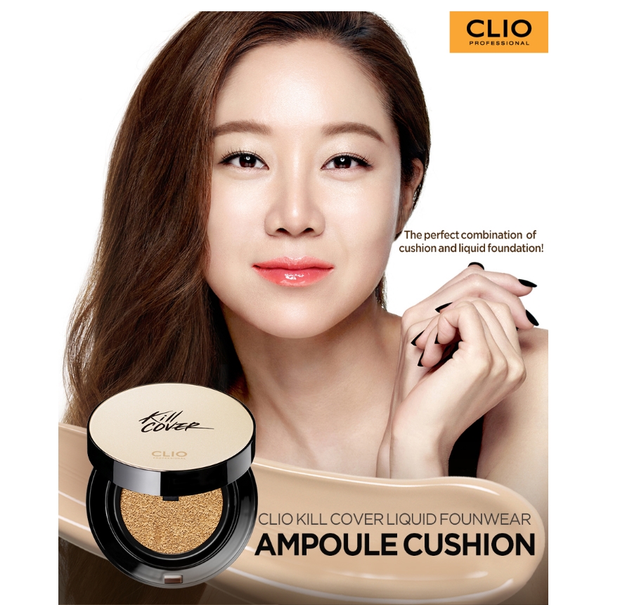 CLIO Kill Cover Liquid Founwear Cushion Set 02 Lingerie 10g SPF50+ PA+++ with Refill 20g(Power Long Lasting Effect)