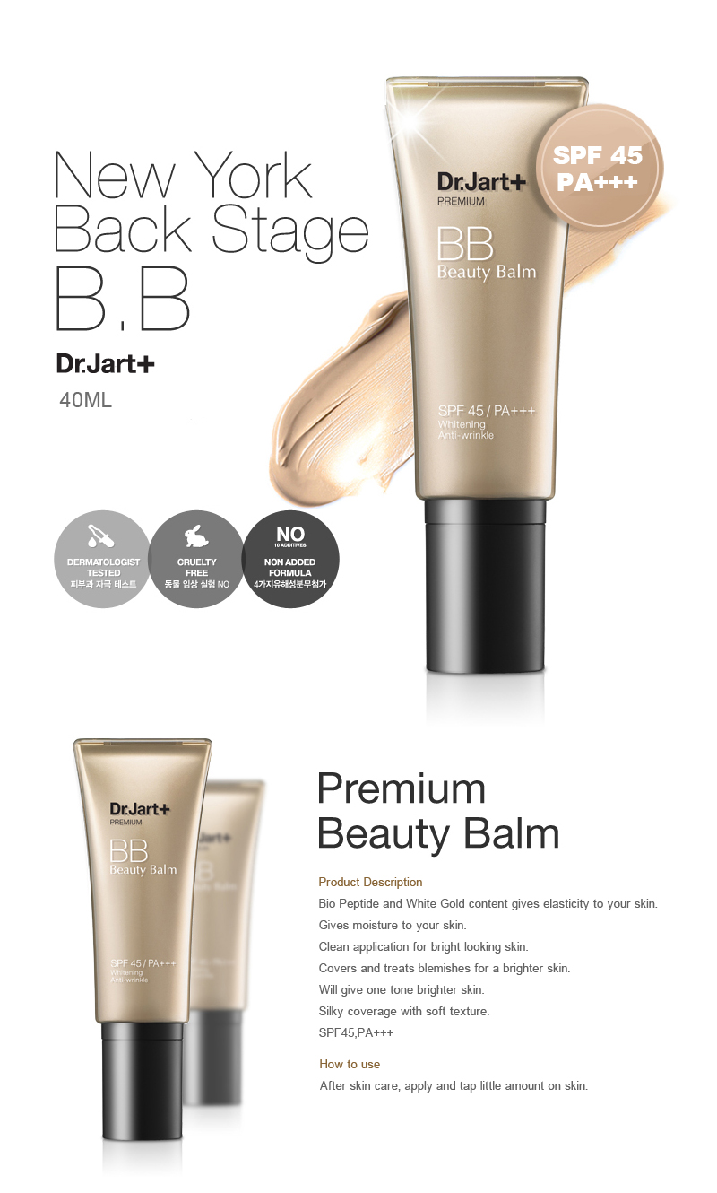 [Dr.jart] Premium Beauty Balm SPF 45, 40ml/1.5 Oz (Bio Peptide Complex Infused,Promote Natural Collagen)